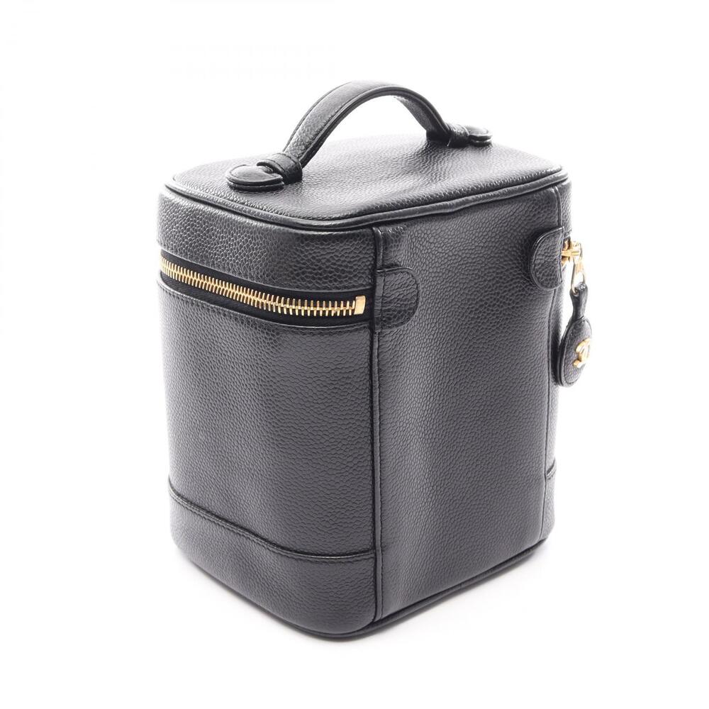 Chanel Caviar Coco Handbag Mark Calf Black Grained Skin Black